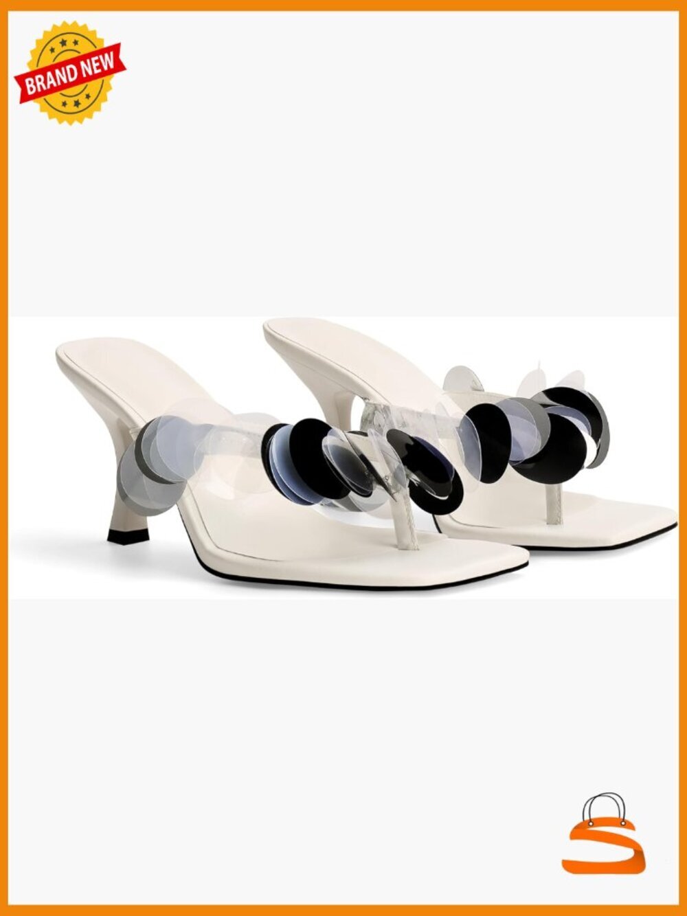 Women's Square Toe Strappy Kitten Heel Sandals Slip On Thong